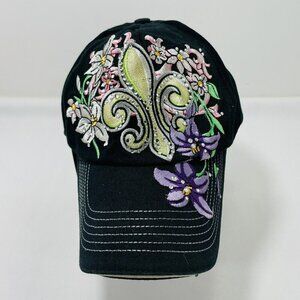 Jolly Roger Fleur De Lis Baseball Hat Cap Handcrafted Embroidery Patch Flower